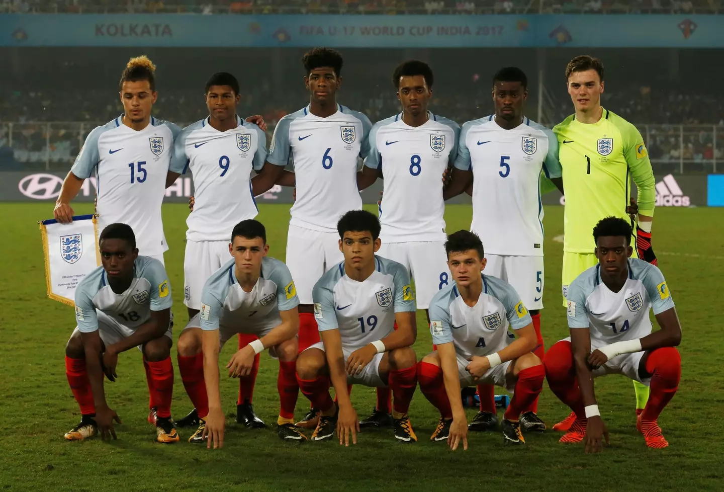 The England U-17 World Cup team in 2017. A few familiar faces. (Image