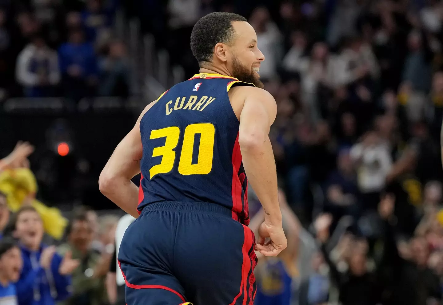 Steph Curry in action for the Golden State Warriors. Image: Getty