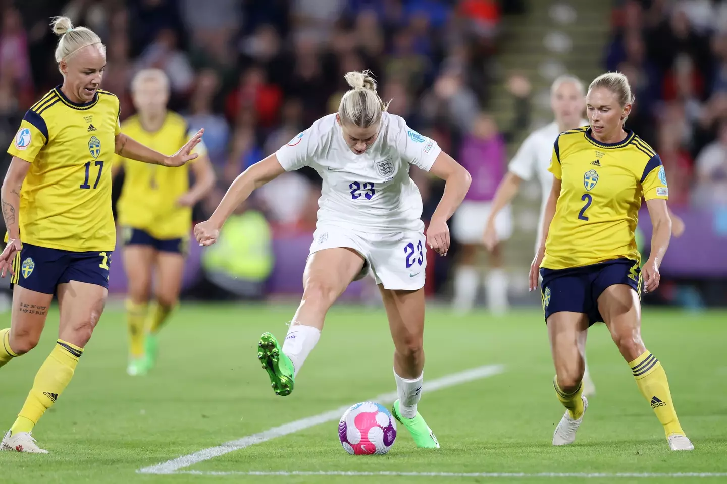 Russo's backheel proved she's the woman for the big occasion. Image: Getty