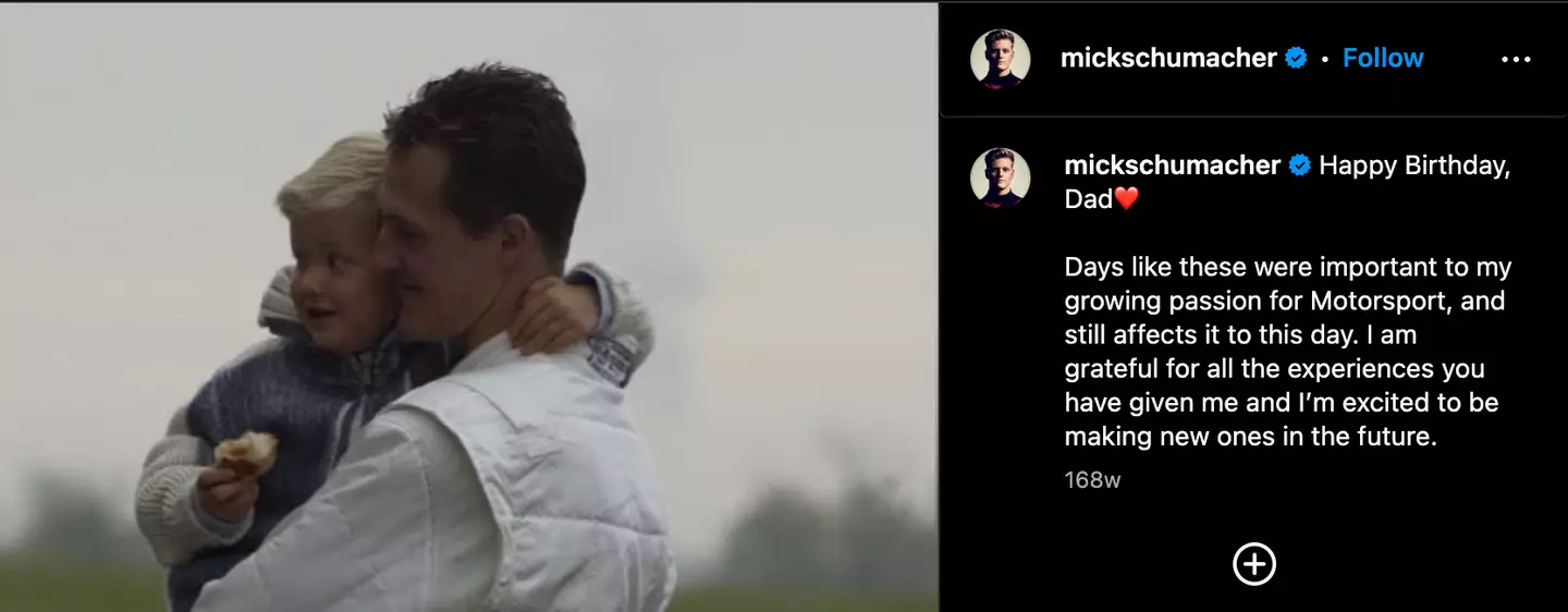 Image: Instagram/@mickschumacher