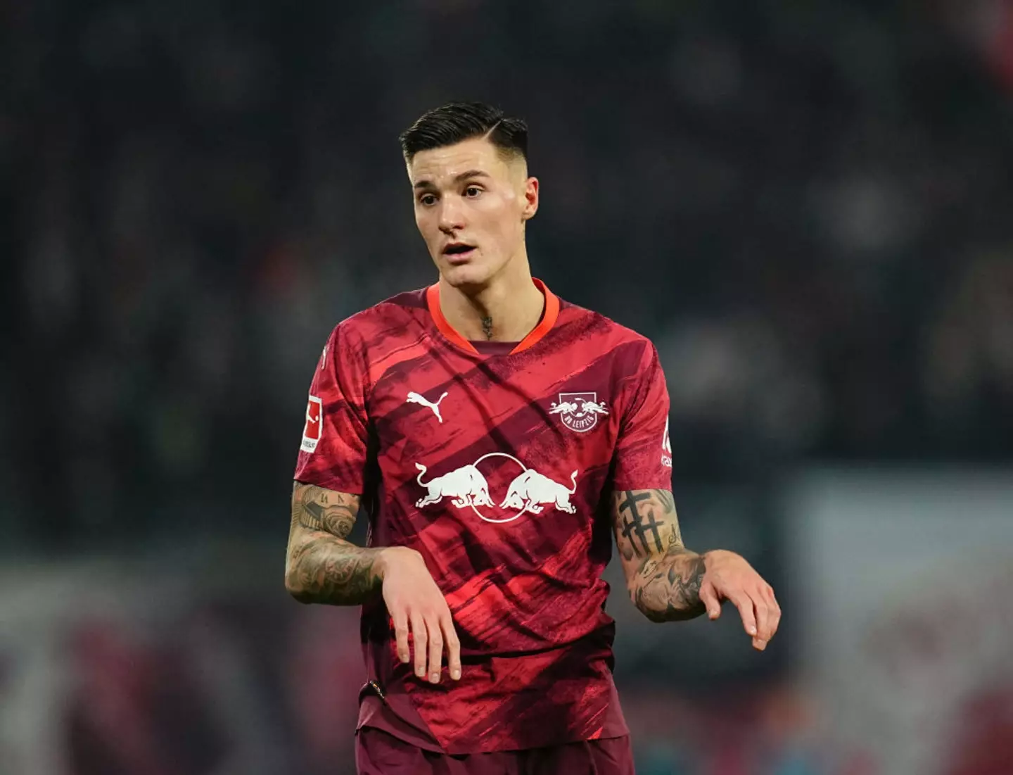 Benjamin Sesko is attracting interest from Man United (Credit:Getty)