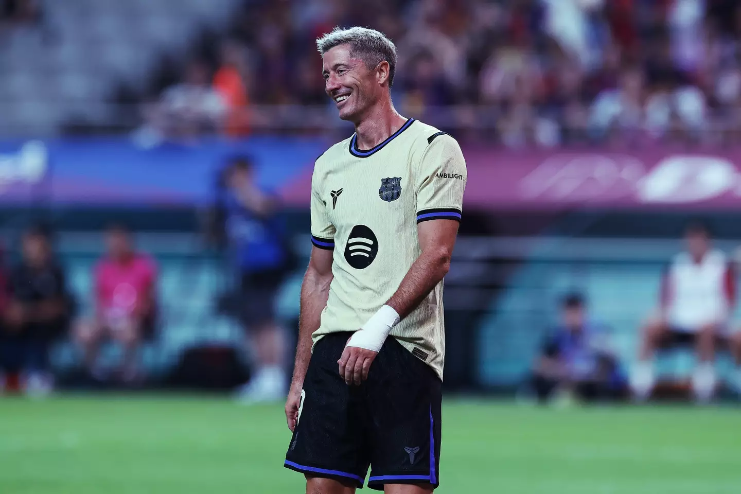 Robert Lewandowski during pre-season for Barcelona in 2025 (credit: getty)