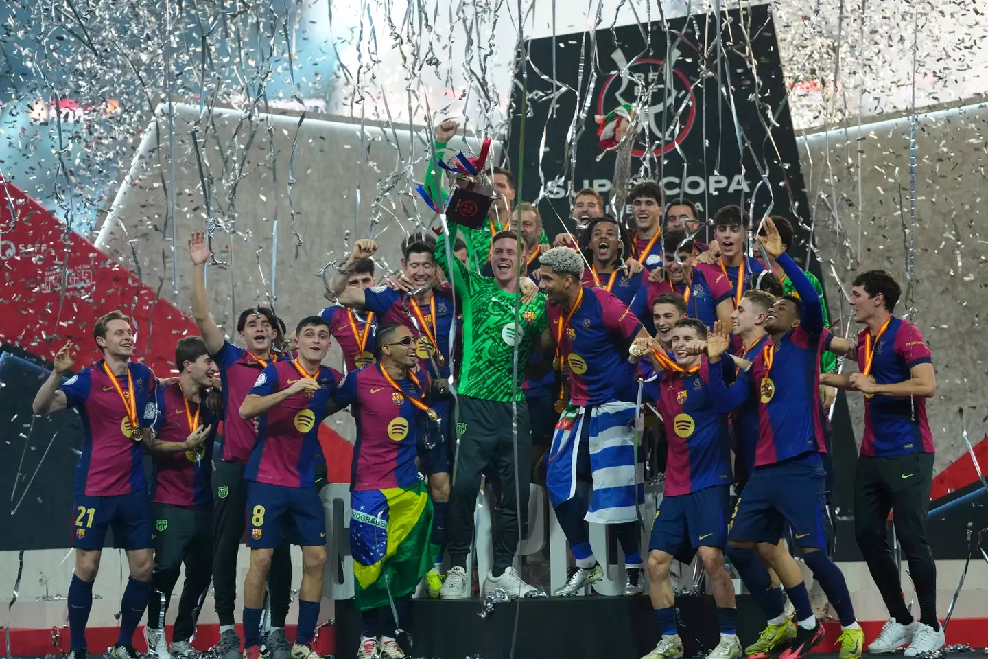 Barcelona won the Supercopa de Espana on Sunday night. Image: Getty