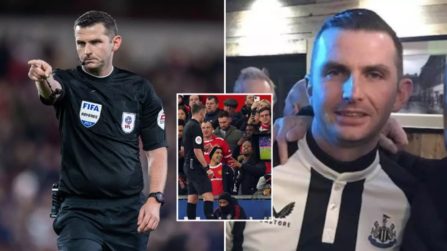 Man Utd fans are fuming that 'Newcastle supporter' Michael Oliver is referee for Everton game
