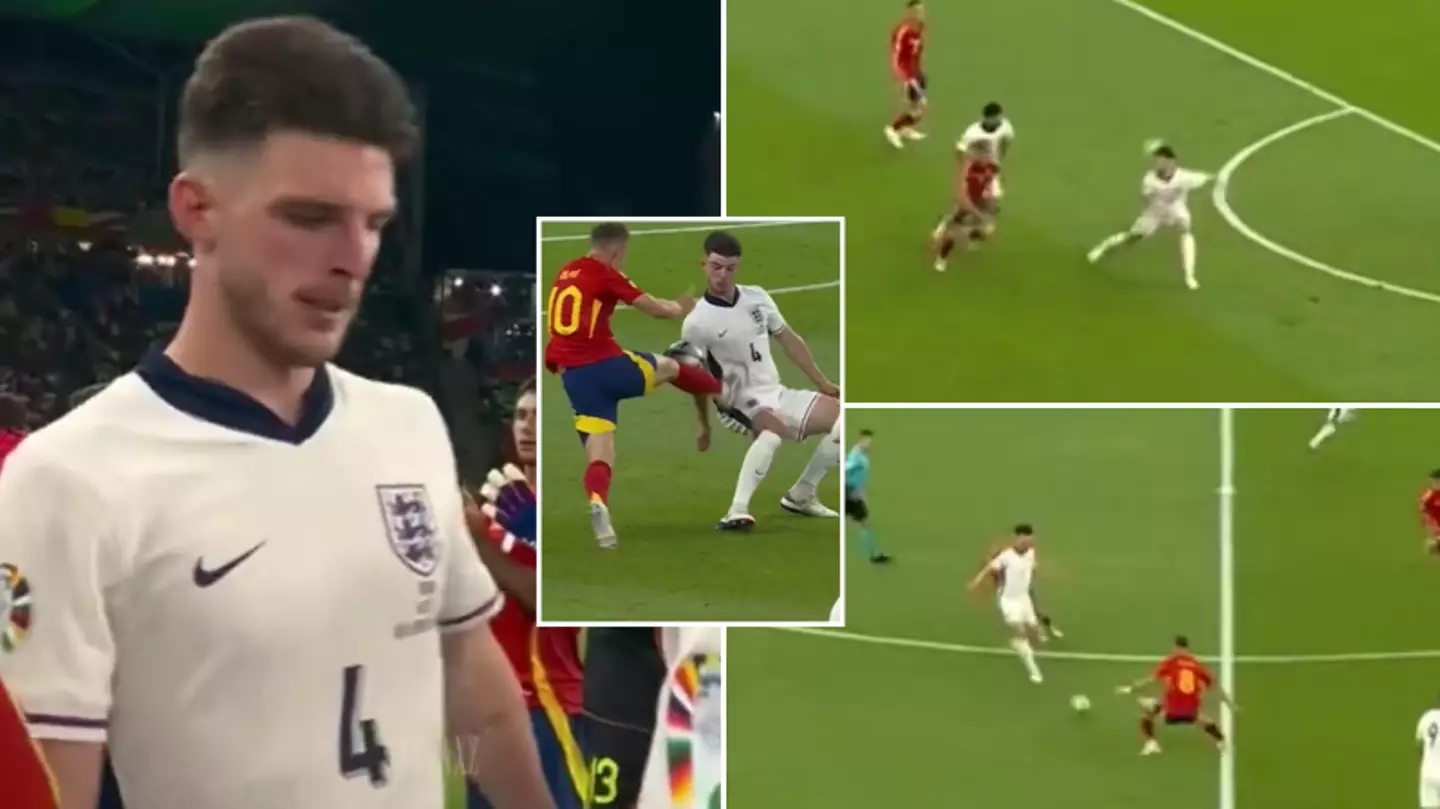 Compilation of Declan Rice's England performance in the Euro 2024 final is going viral for all the wrong reasons