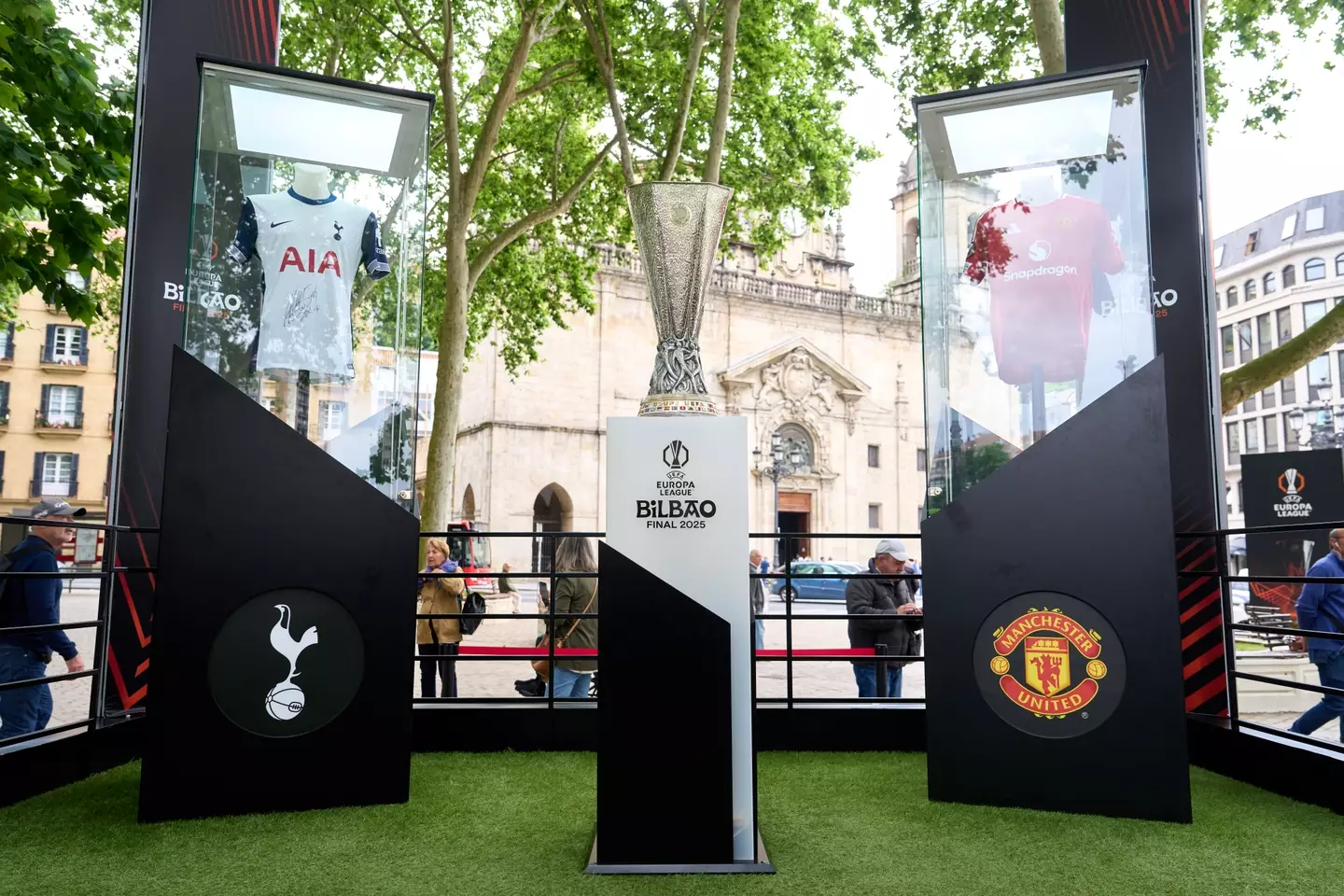 The Europa League trophy has been on display at the Fan Festival in Bilbao. Image: Getty