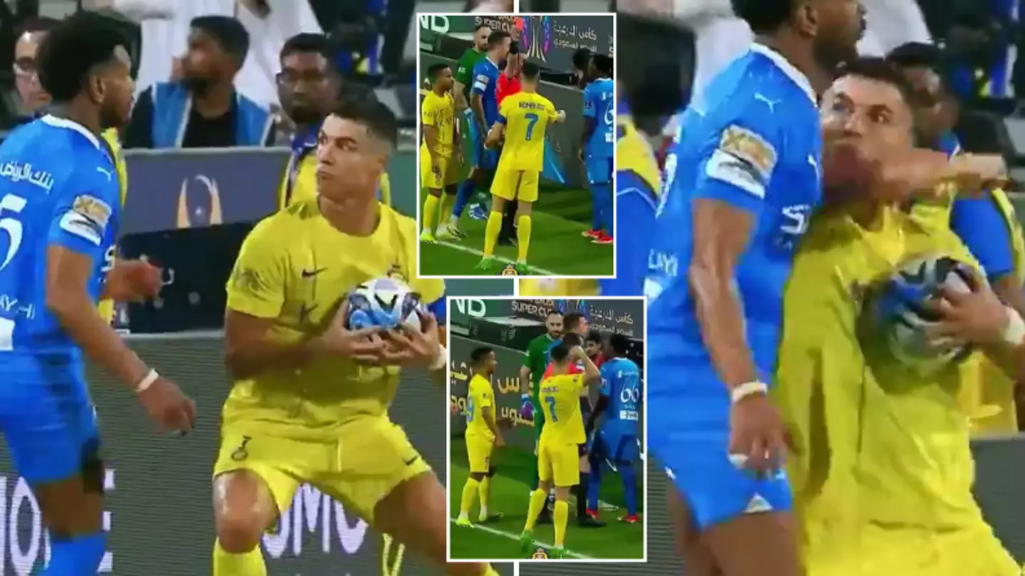 Cristiano Ronaldo went 'full WrestleMania mode' as he was shown a red card for apparent elbow strike