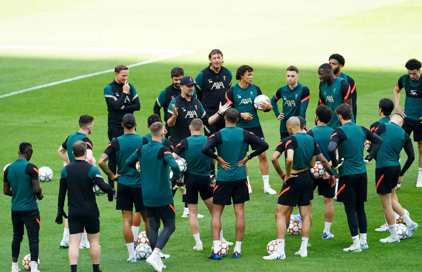 Liverpool players training at the stadium ahead of the final. Image: PA Images