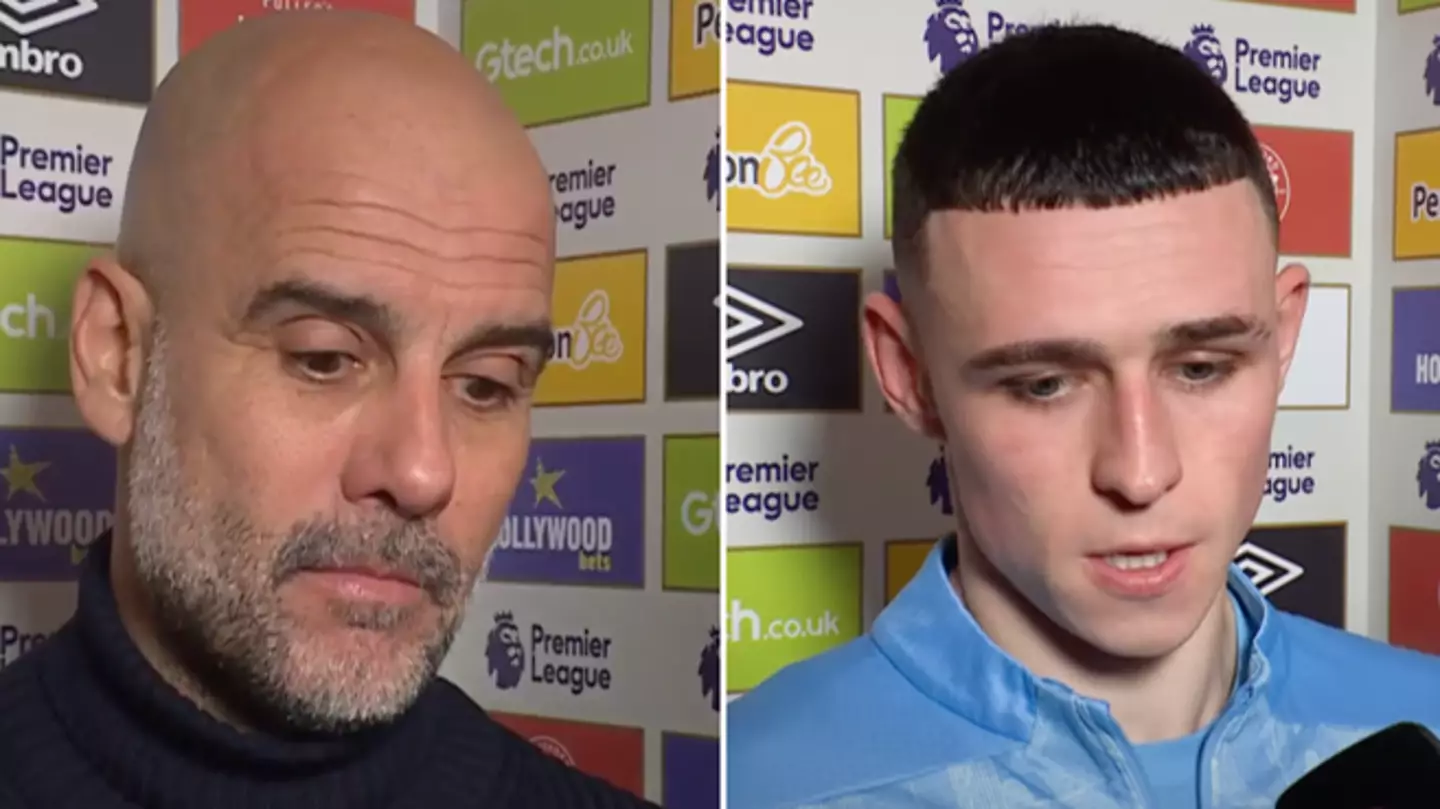 Pep Guardiola told what Phil Foden thought of Man City’s performance mid-interview and his response was savage
