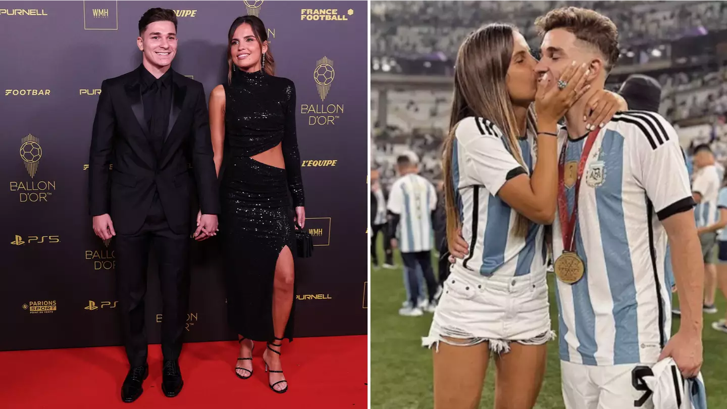 Julian Alvarez shows up with girlfriend at Ballon d'Or after petition to  dump Emilia Ferrero