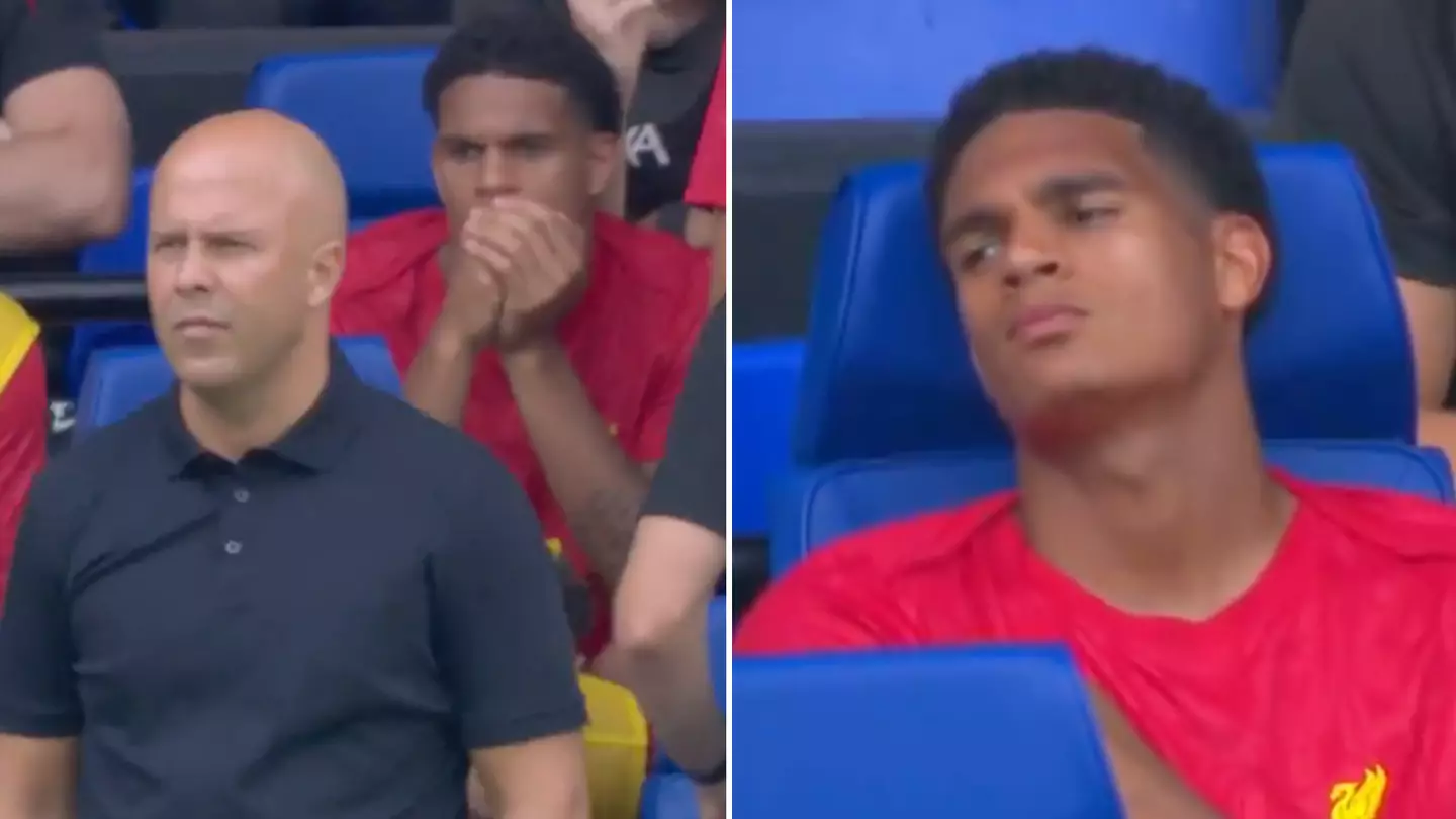 Fans spot Jarell Quansah's reaction on Liverpool bench after being hooked at half-time and it speaks volumes