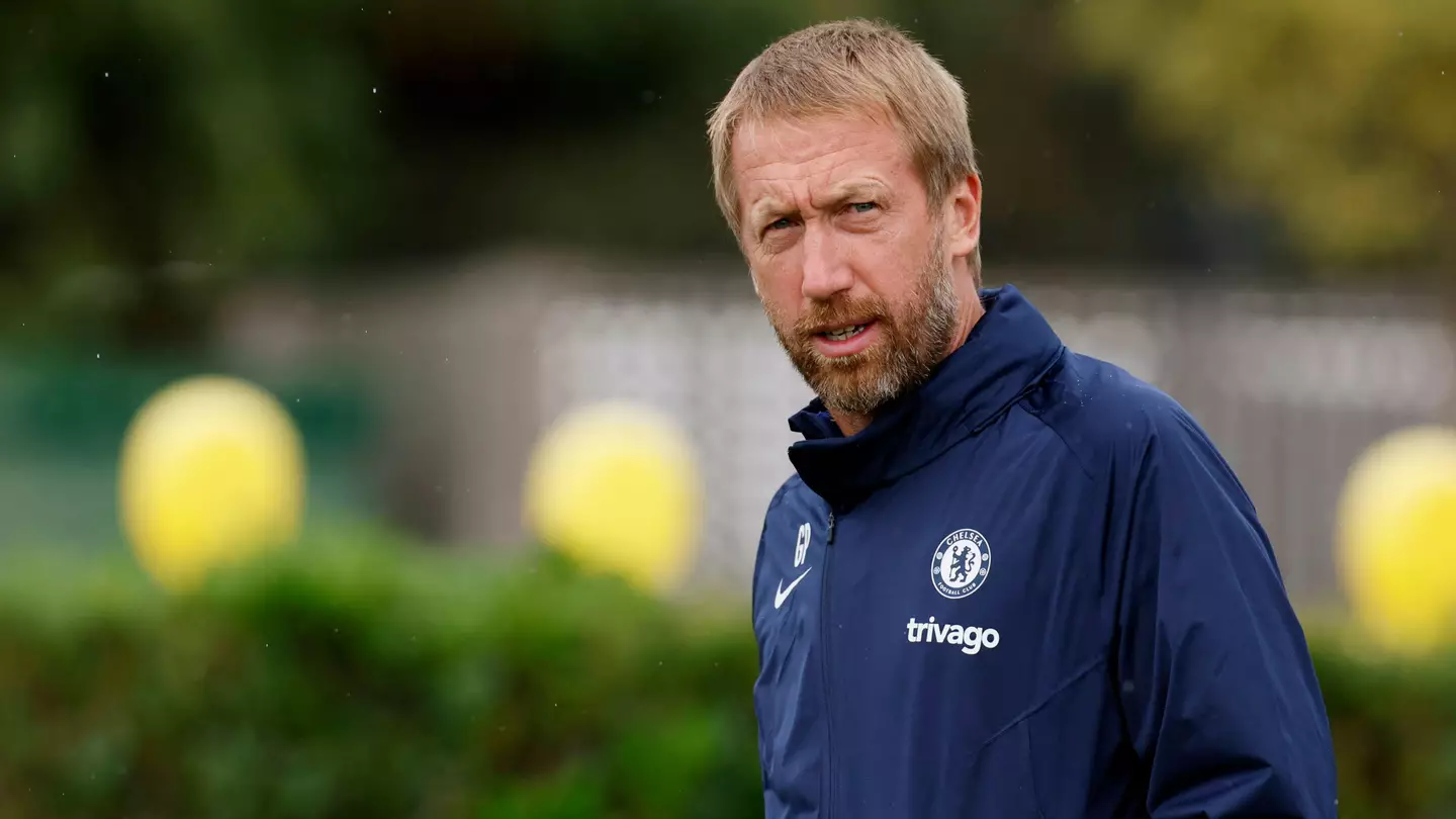 Chelsea manager Graham Potter during training. (Alamy)