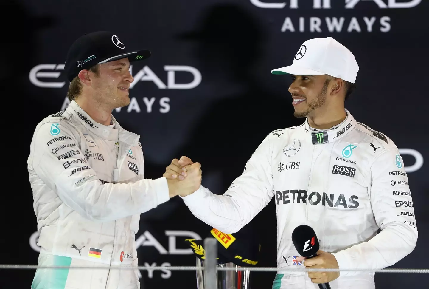 Nico Rosberg and Lewis Hamilton were teammates at Mercedes. Image: Getty