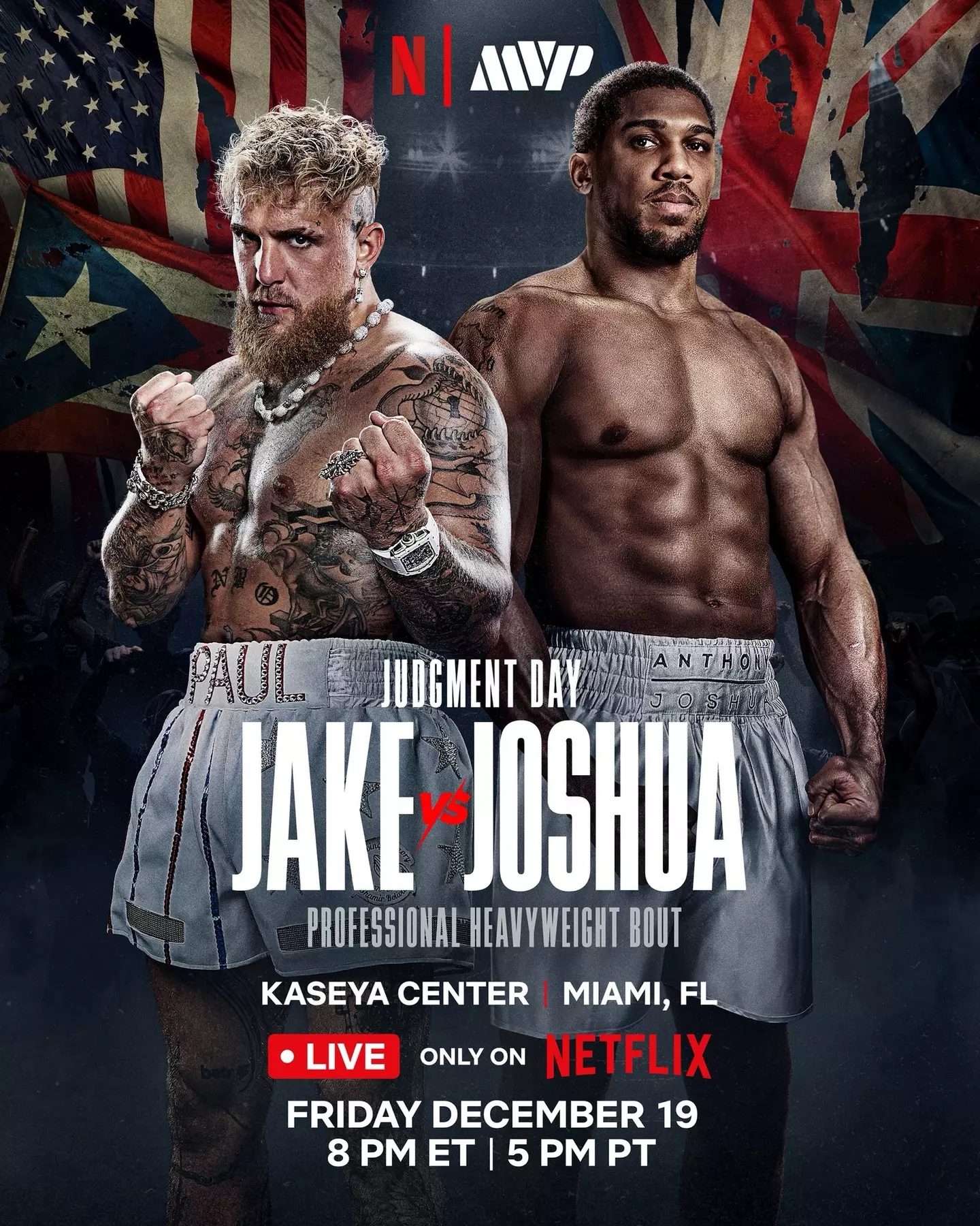 Jake Paul and Anthony Joshua square off in Miami in December. Image: Getty