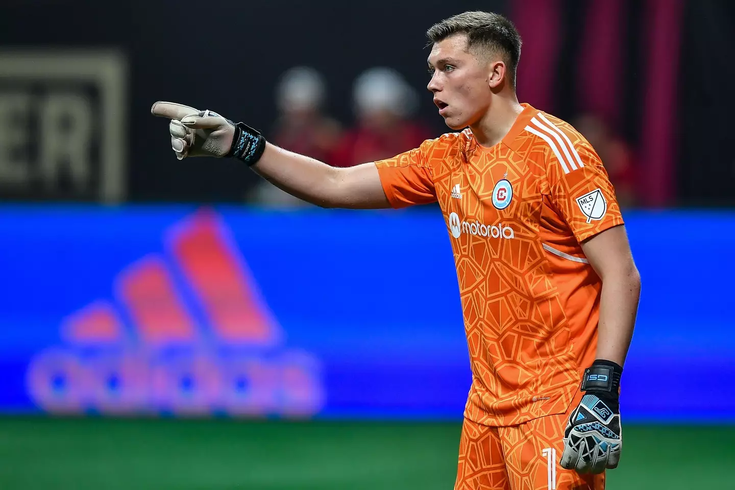 Chicago Fire goalkeeper Gabriel Slonina during the MLS match against Atlanta United. (Alamy)