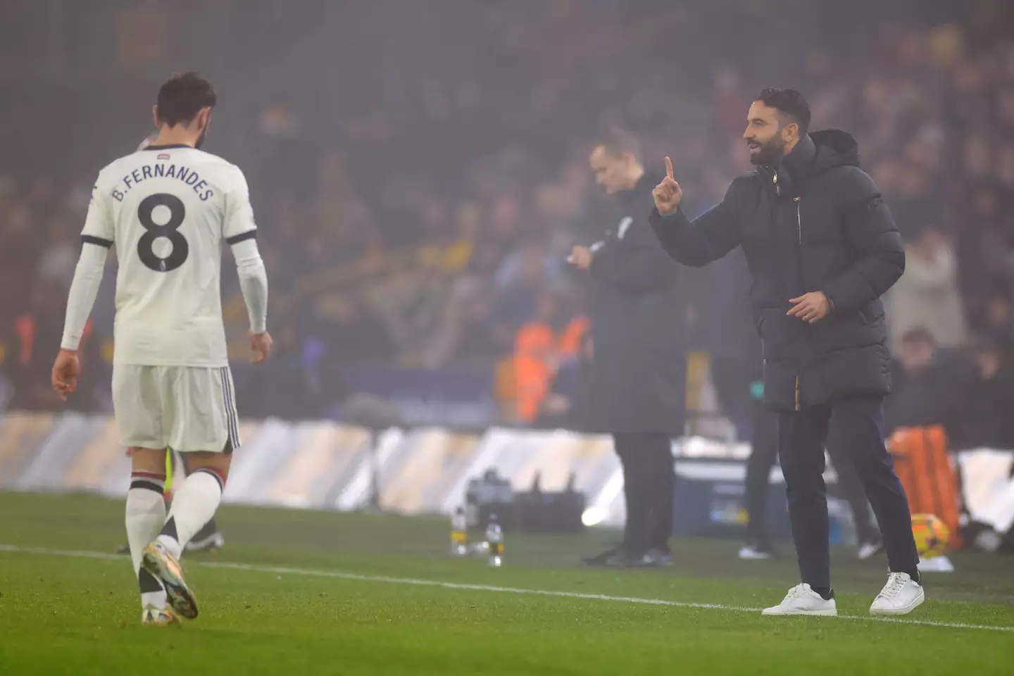 Fernandes was handed his third red card of the season during United's clash with Wolves. Image credit: Getty