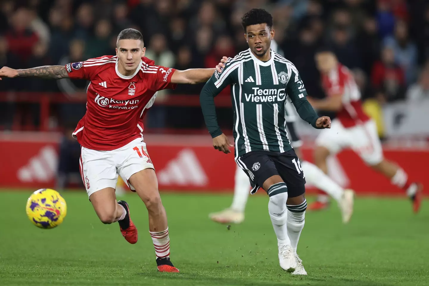 Amad Diallo in action for Manchester United. Image: Getty 