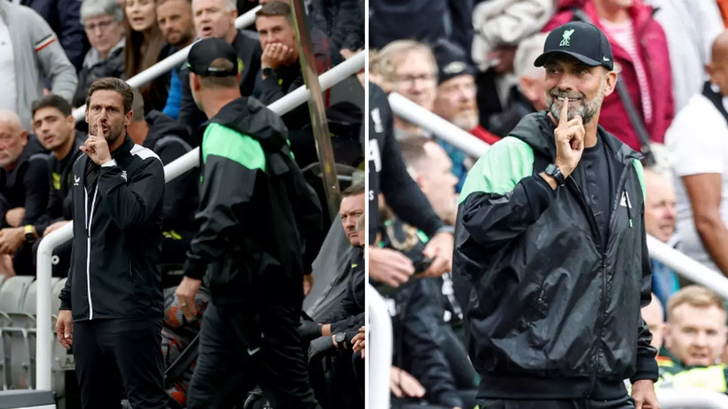 Image of Liverpool manager Jurgen Klopp 'silencing Newcastle assistant Jason Tindall' goes viral, but there's a catch