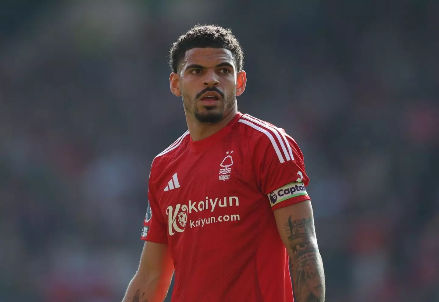 Gibbs-White was booked for Forest in their Premier League clash against Manchester City (Image: Getty)