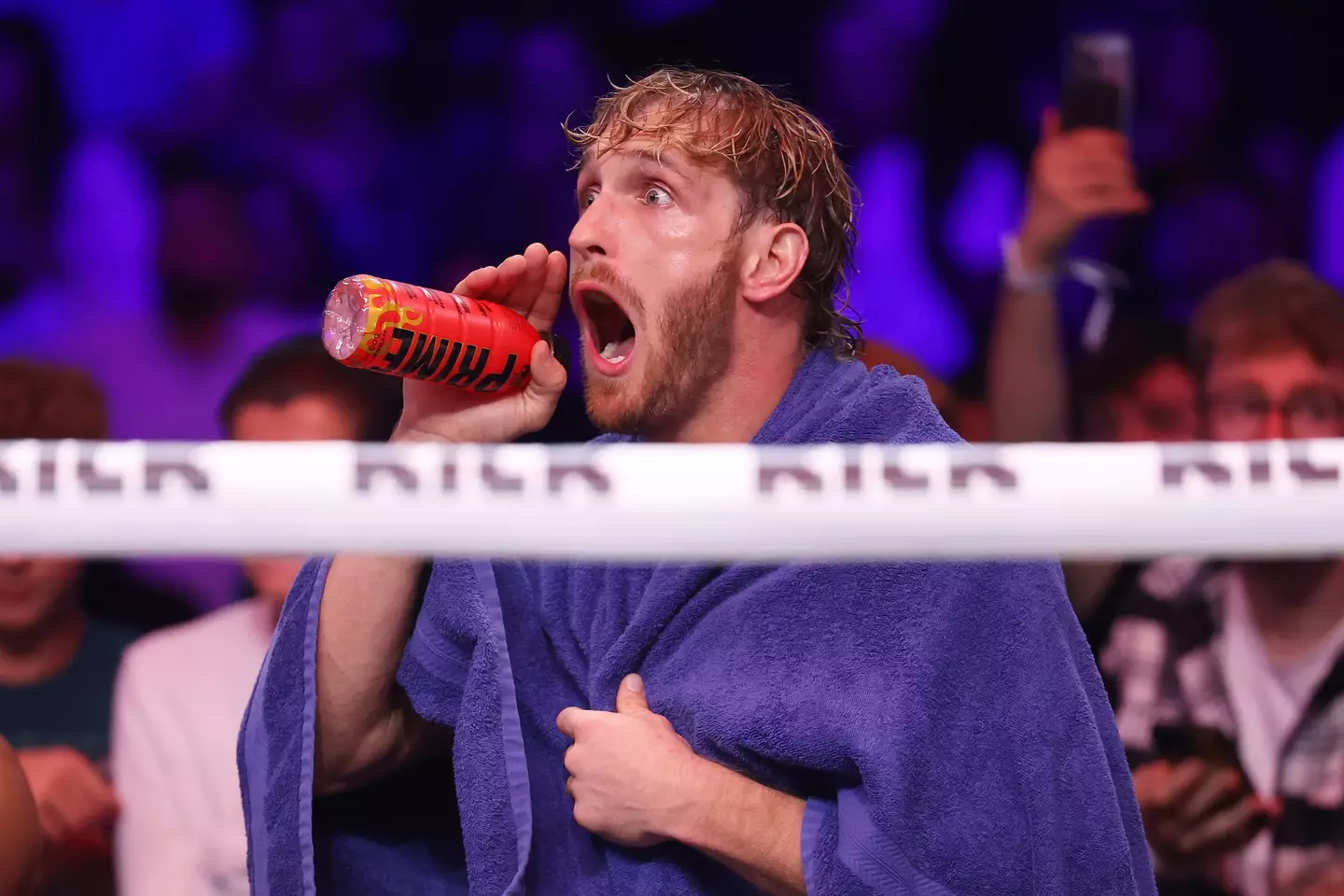 Logan Paul's Prime energy drink will appear on the canvas of the WWE ring. (