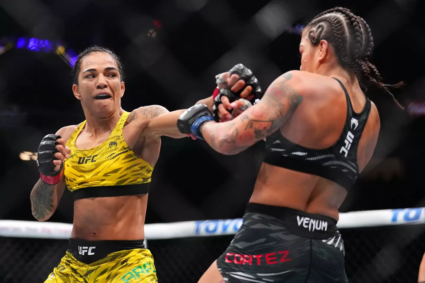 Viviane Araujo during her bout against Tracy Cortez at UC 317. Image: Getty