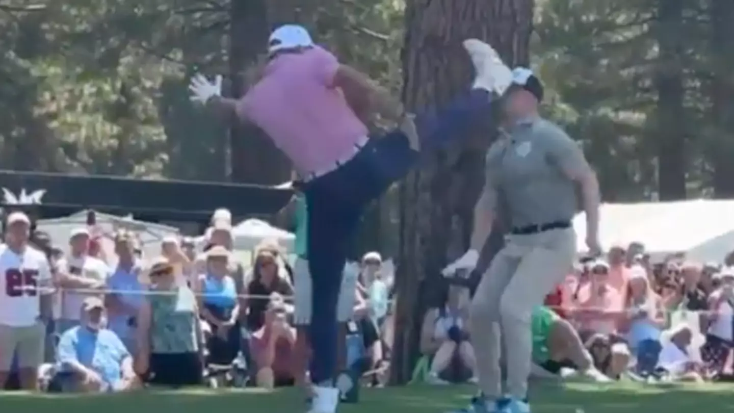 NFL star 'drop kicks rival' in shock moment during star-studded celebrity golf tournament