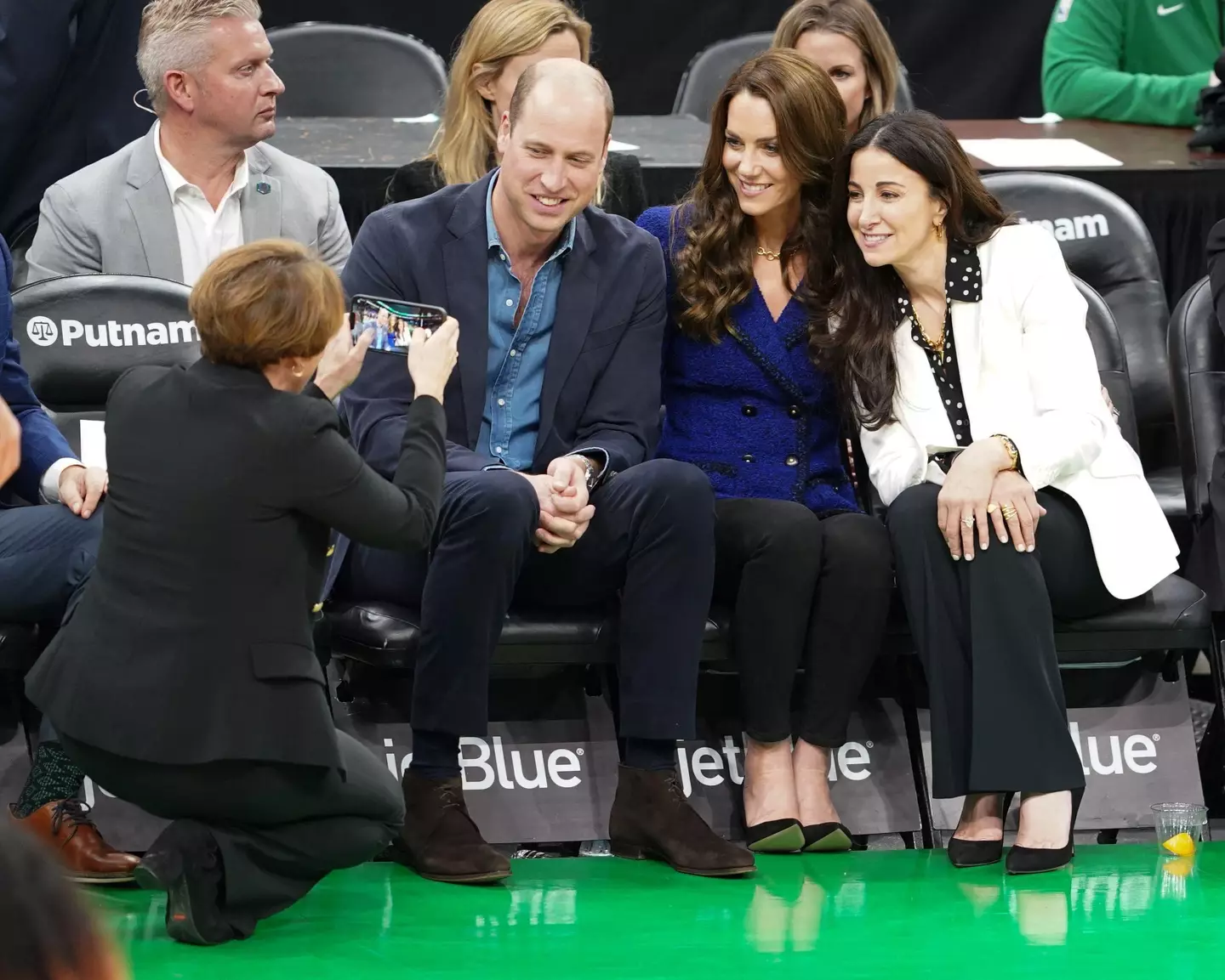 Prince William and Princess Kate at the Celtics game. (Image