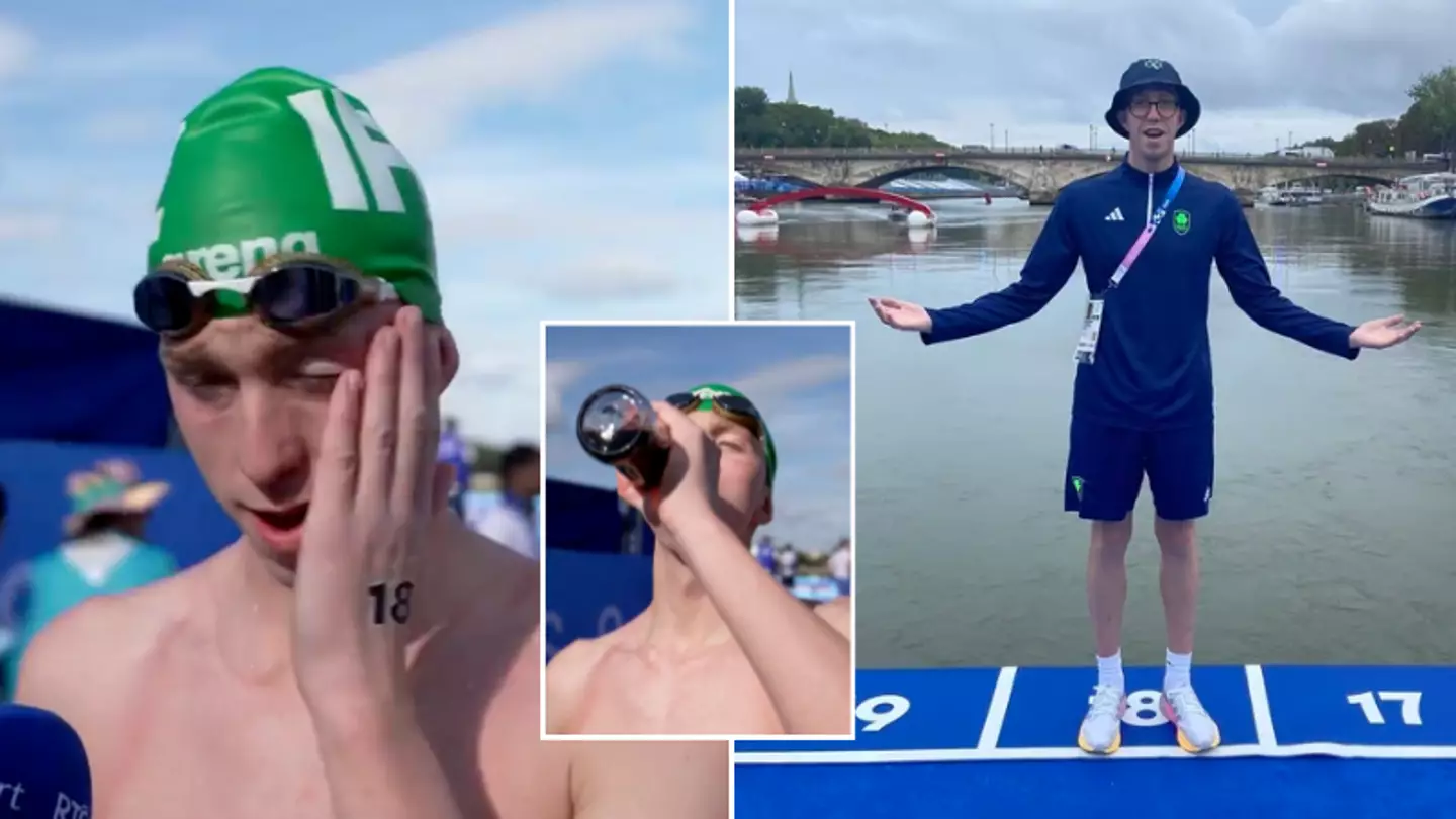 Ireland's Daniel Wiffen gives hilariously honest interview immediately after 10k open water swim at Olympics