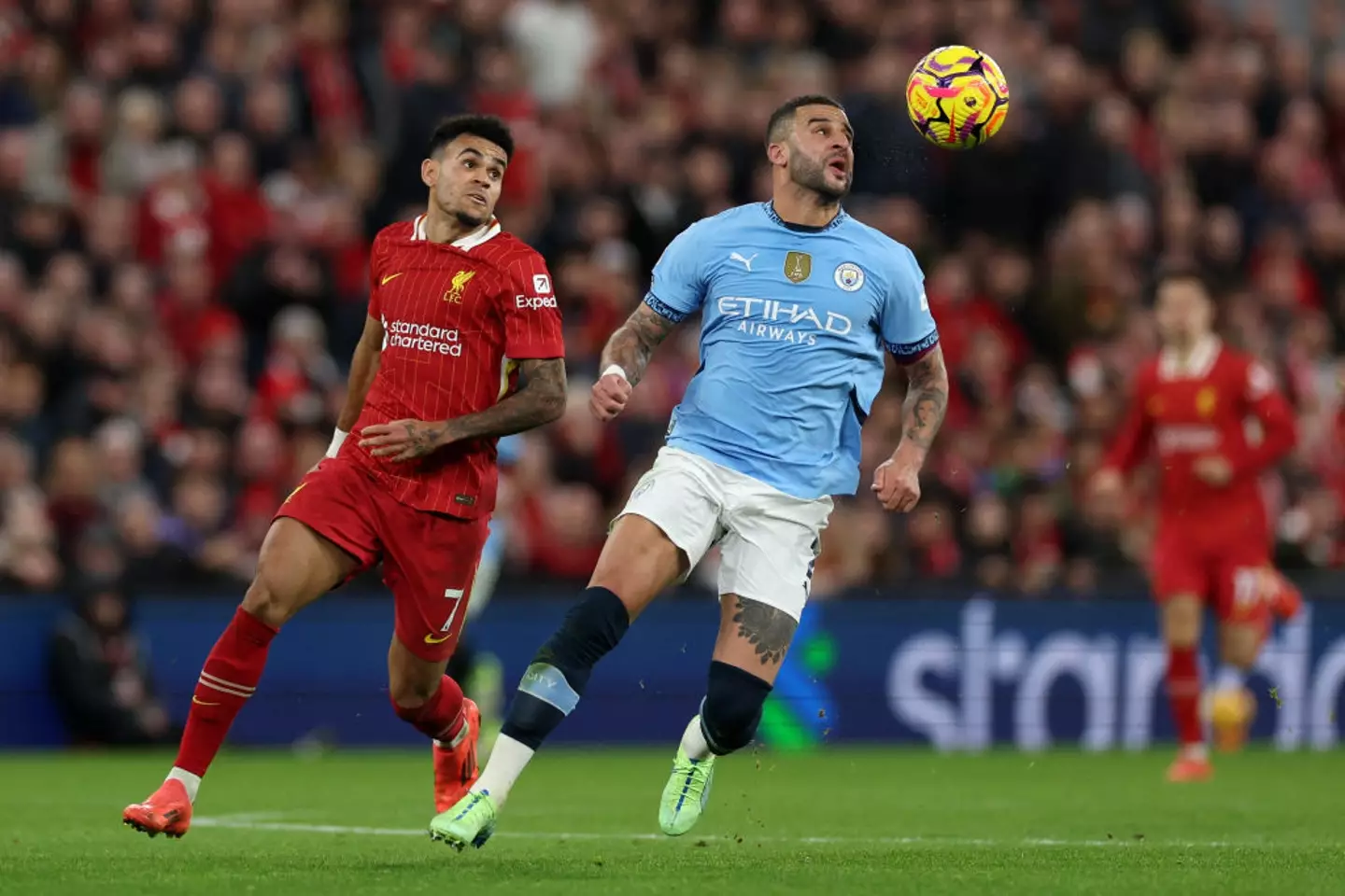 Kyle Walker had a tough afternoon at Anfield (Credit:Getty)