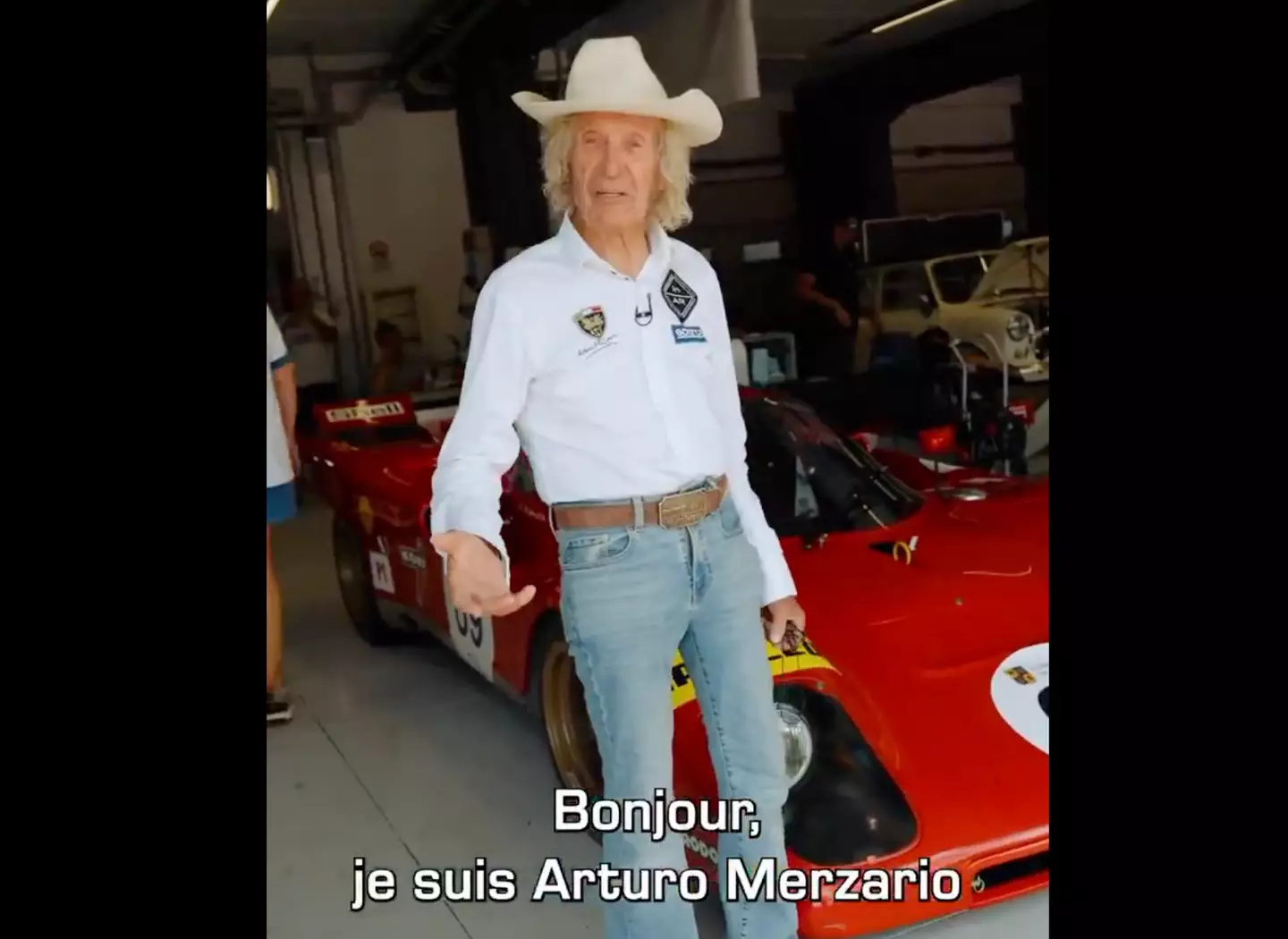 Arturo Merzario (pictured in 2025) drove for Ferrari in F1 between 1972 and 1973 (Image: Twitter)