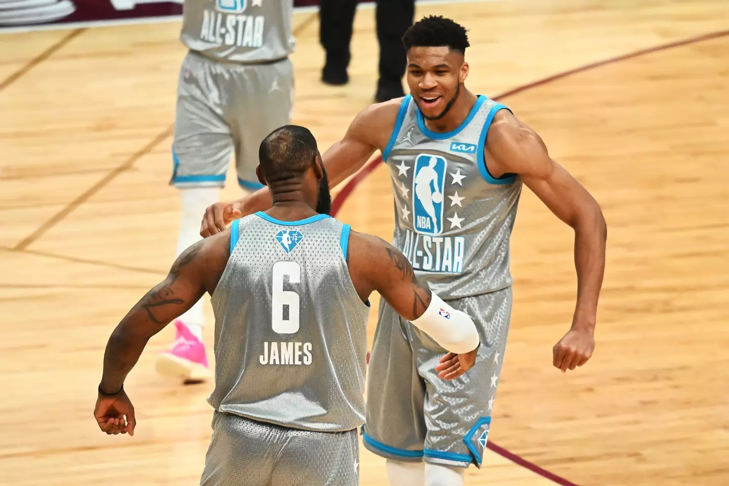 LeBron James and Giannis Antetokounmpo played together in the NBA All Star game in 2022 (Image: Getty)