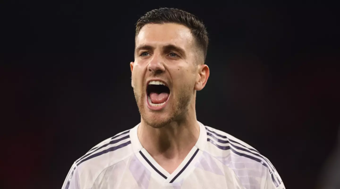 Diogo Dalot celebrates Manchester United's victory over Liverpool. Image: Getty