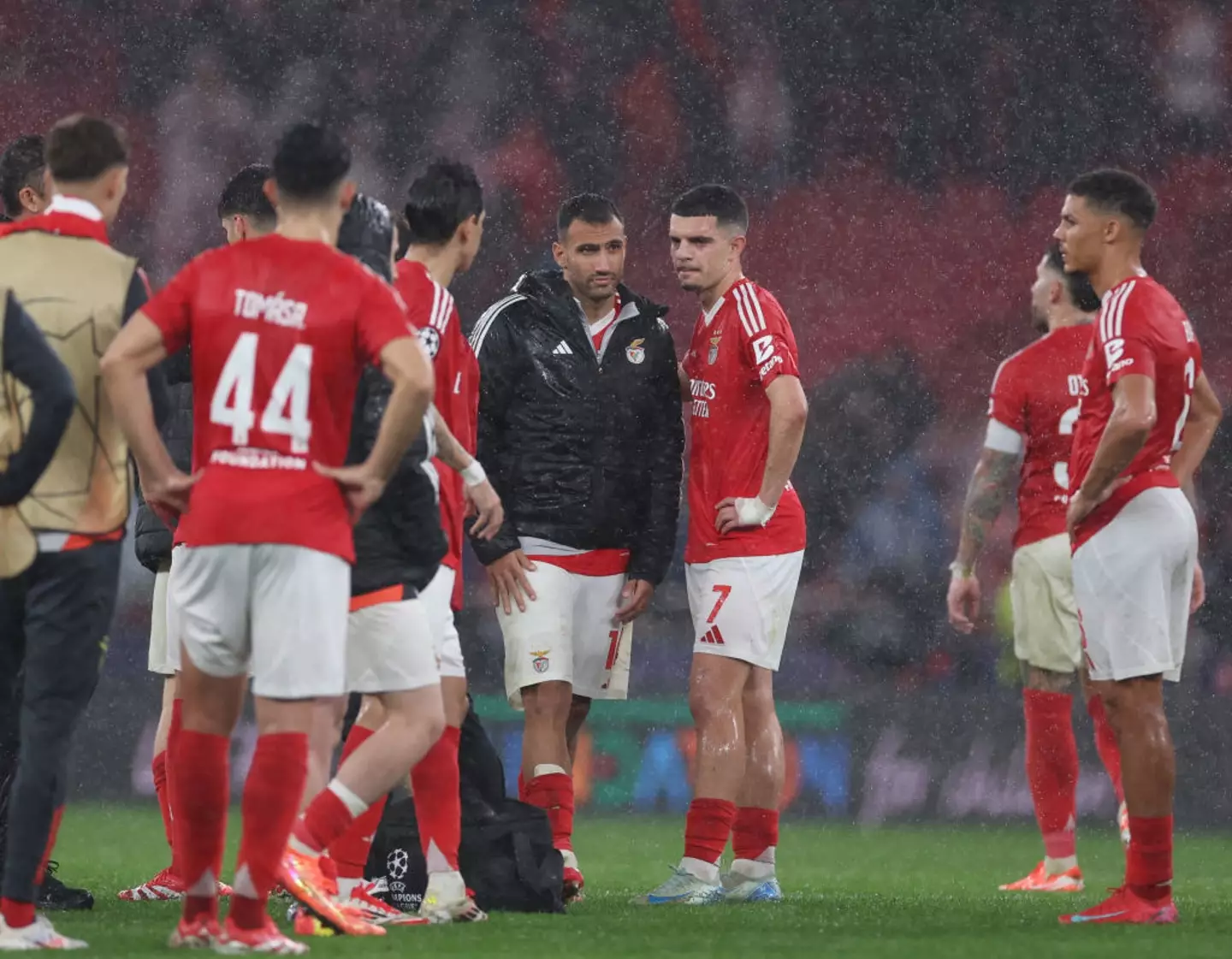 Benfica players react after losing to Barcelona (Image: Getty)