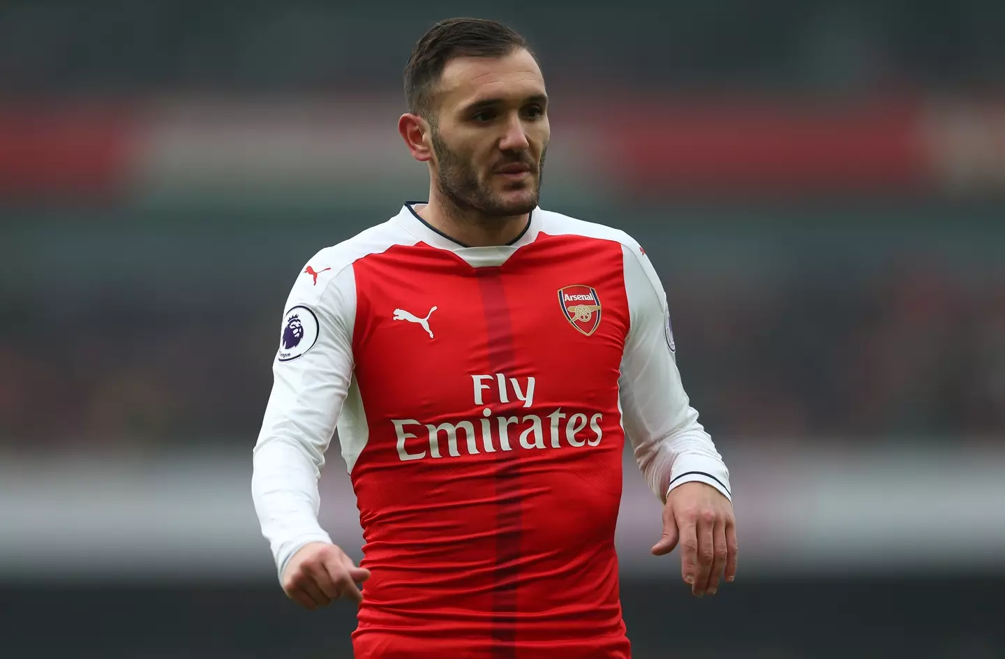 Lucas Perez in action for Arsenal. Image: Getty