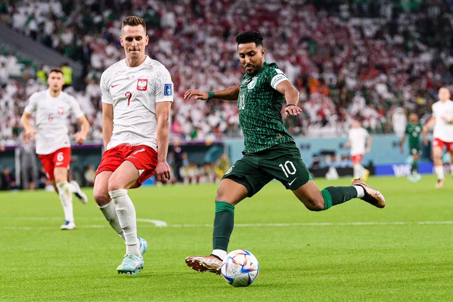 Saudi Arabia winger Salem Al Dawsari in action at the World Cup (