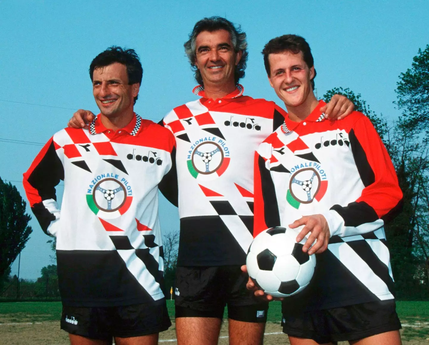 Riccardo Patrese (L) with Michael Schumacher (R) back in 1993. Image: Getty