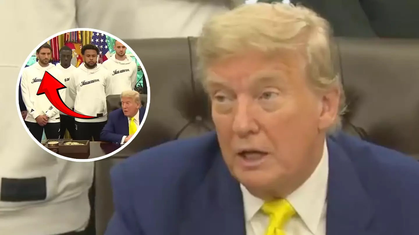 Donald Trump makes bizarre 'America' comment to Juventus players after 'pointing finger' directly at Manuel Locatelli in White House visit