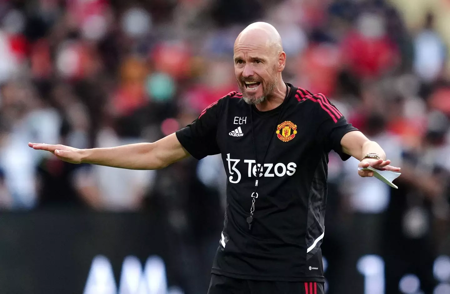 Erik ten Hag on United's pre-season tour. (Image