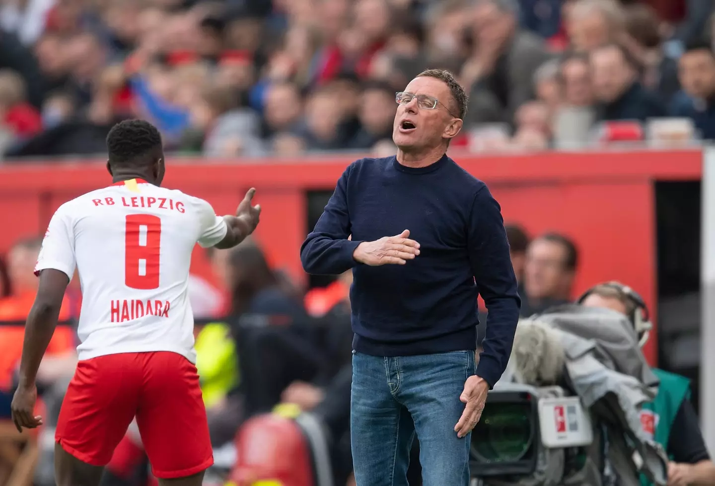 Rangnick and Haidara at Leipzig together. Image: PA Images