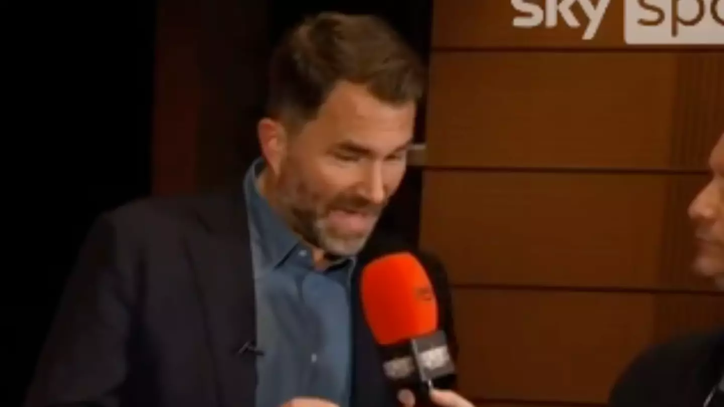 Eddie Hearn's two-word response when asked about Chris Eubank Jr slapping Conor Benn after being restrained by security