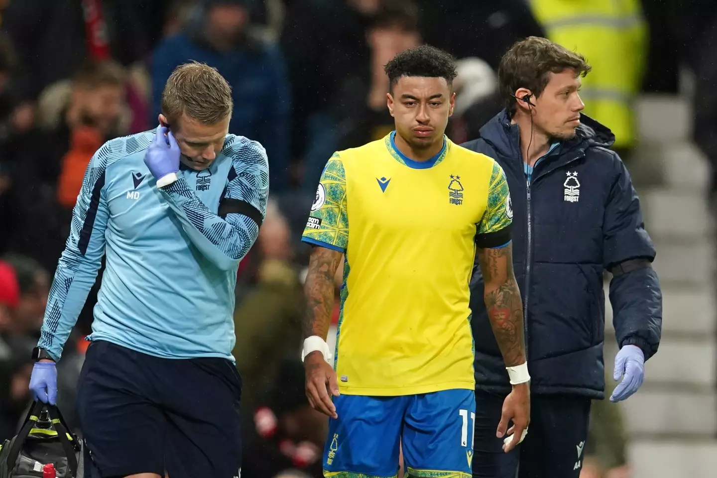 Lingard walking off the pitch. (Image