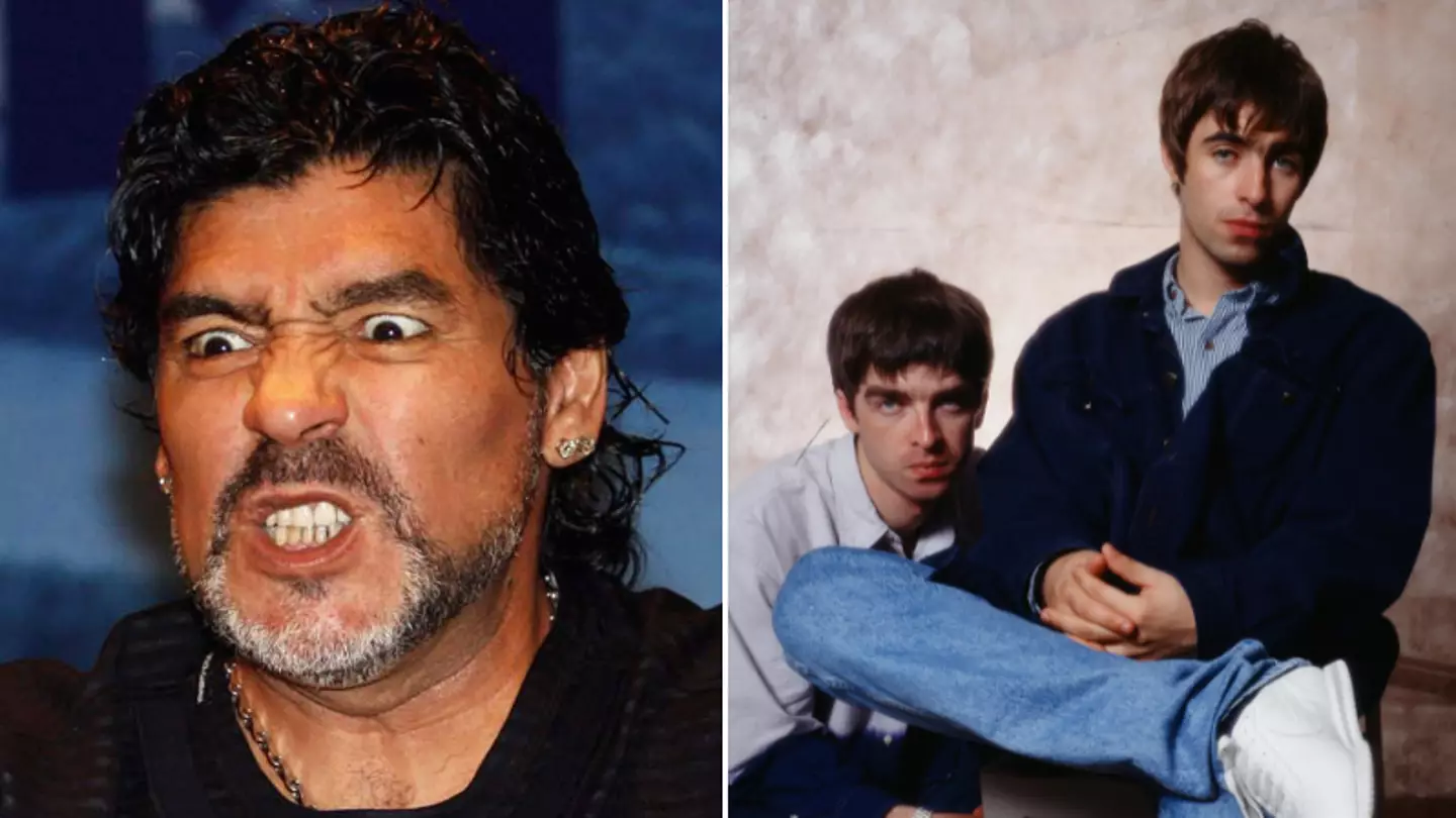 Diego Maradona once threatened to shoot Oasis stars Liam and Noel Gallagher during bar dispute