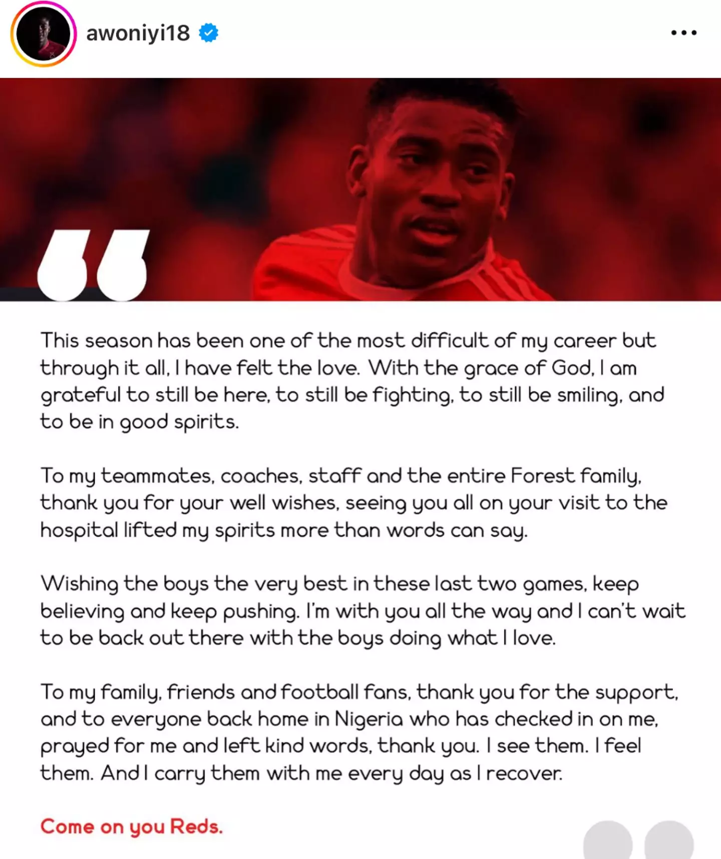 Image: Instagram/Taiwo Awoniyi