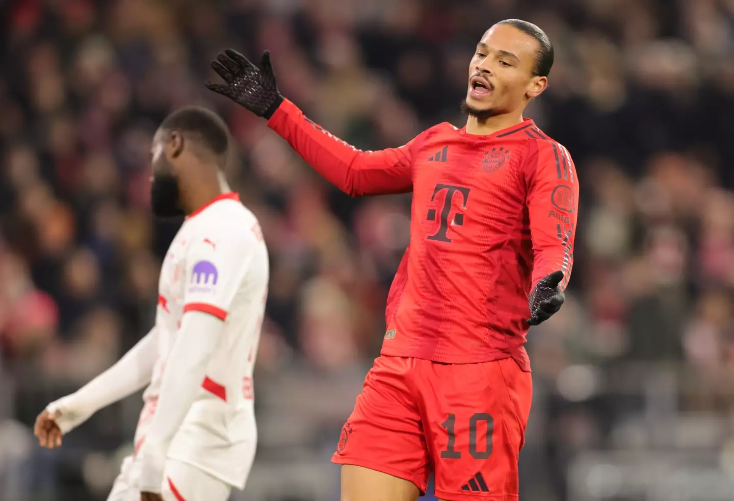 Leroy Sane has interest from Premier League clubs, including ex side Manchester City. Image: Getty