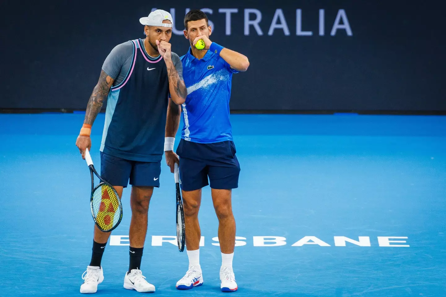 Novak Djokovic and Nick Kyrgios in January 2025 (credit: getty)