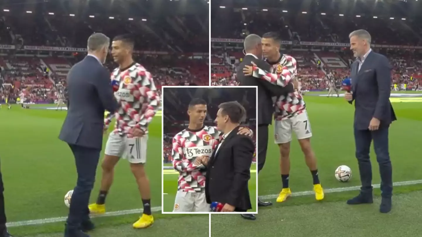 Cristiano Ronaldo gatecrashes Sky Sports' Monday Night Football, pies Jamie Carragher