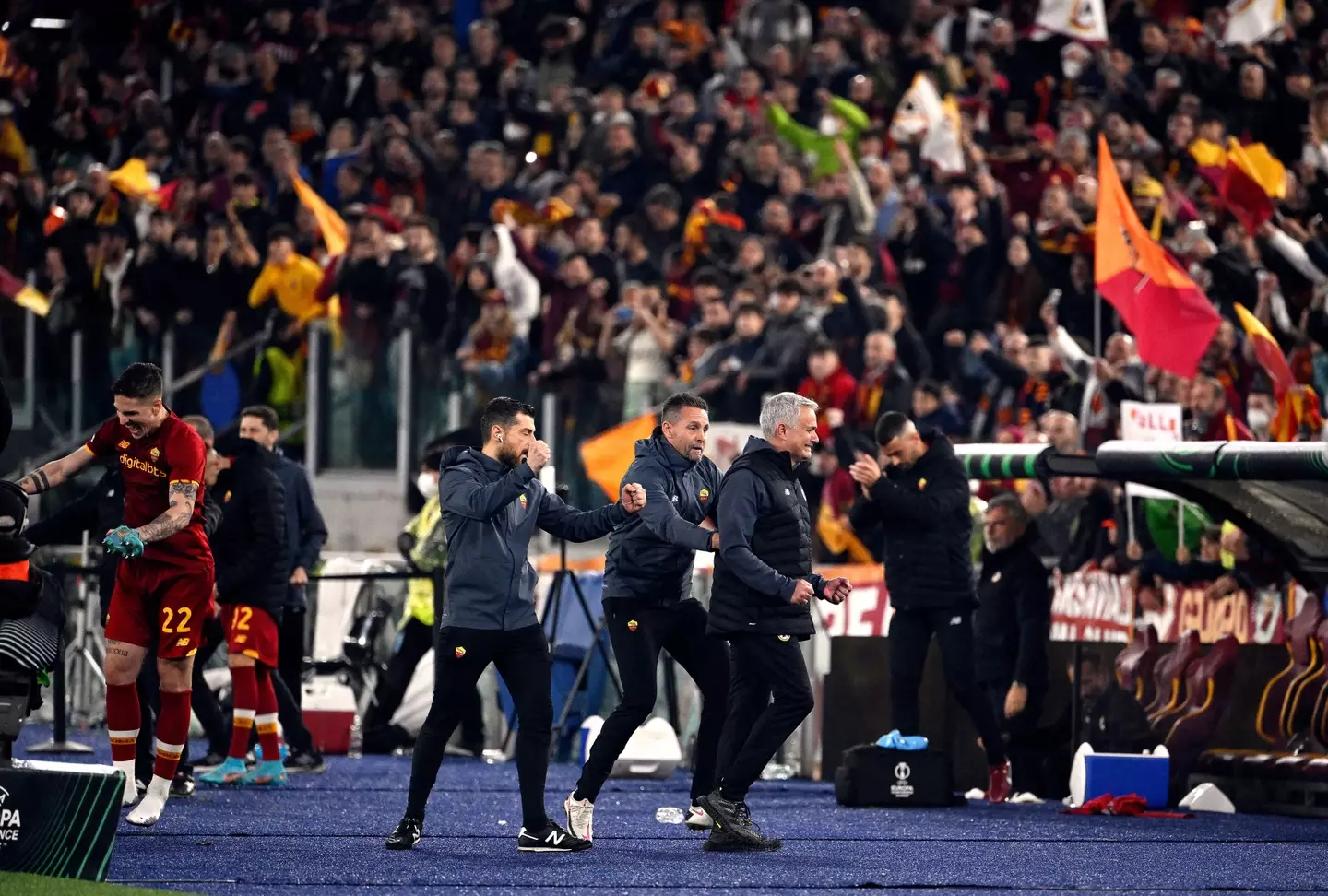 Mourinho was visibly emotional during and after the match.