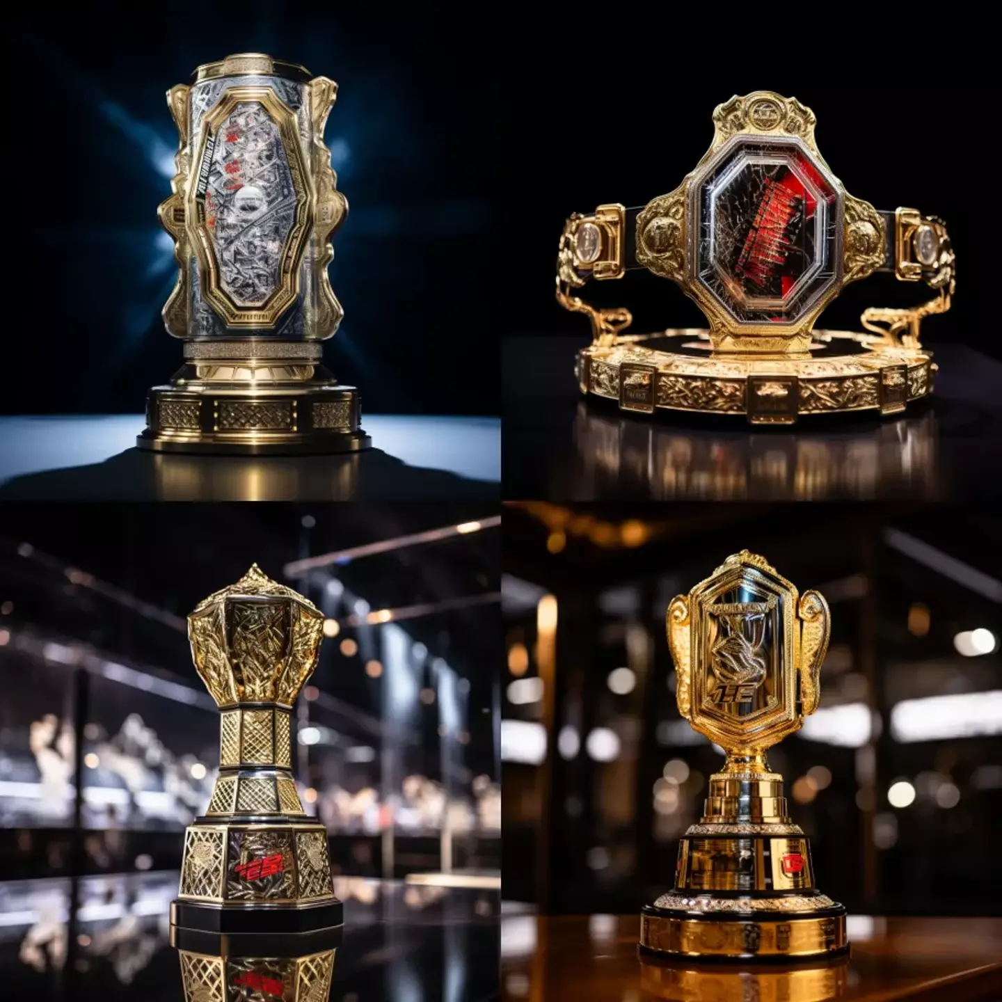 The UFC lightweight title prize imagined in half a century's time by AI.