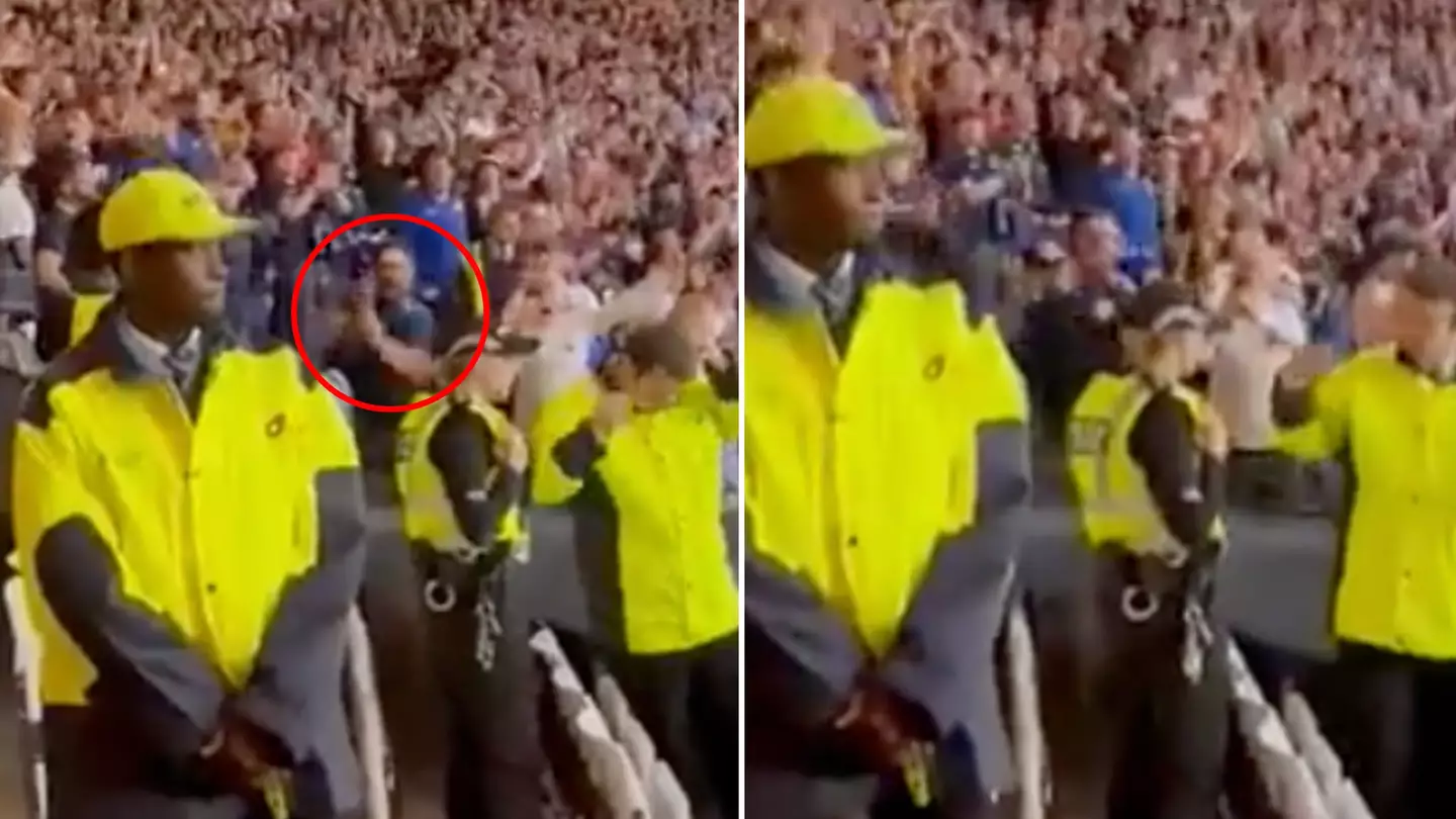 England fans hilariously spot Scotland supporter 'shadow boxing' in the crowd