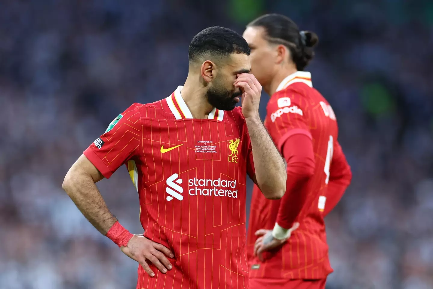 Salah could leave Liverpool in the summer. Image credit: Getty